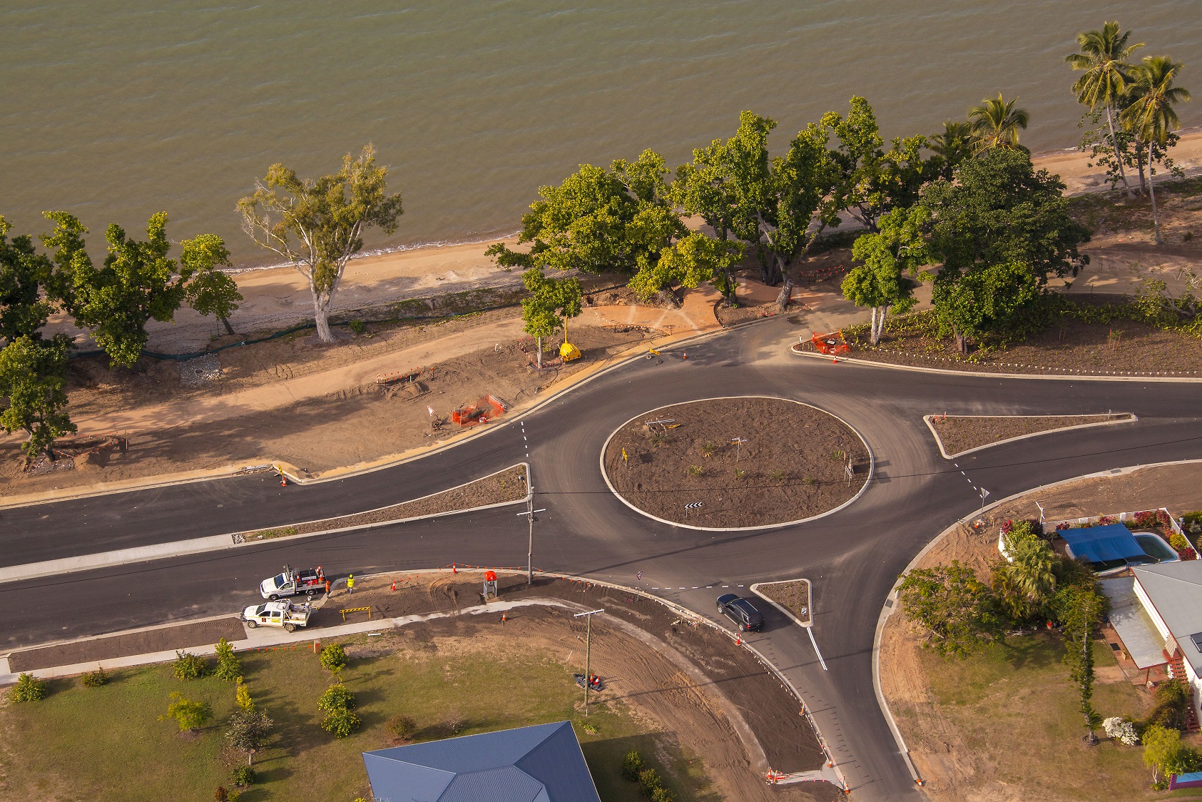 A new roundabout was constructed as part of the project.